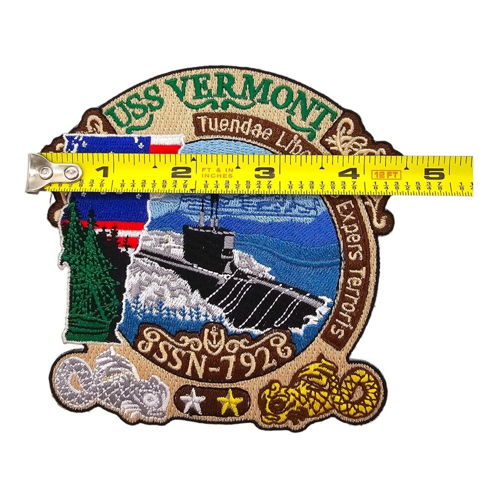 USS Vermont SSN-792B Embroidered Patch 4"x4.5" Iron-On Navy Submarine Military B - Picture 5 of 5